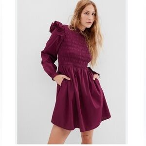 NWT GAP Smocked Ruffle Sleeve Mini Dress